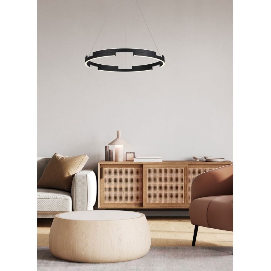 Redo 01-3176 - Светодиодная подвесная люстра с регулированием яркости CASTLE LED/45W/230V черный