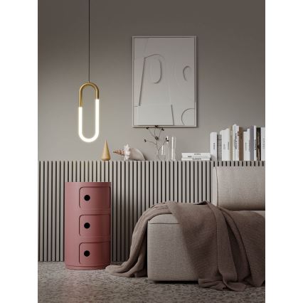 Redo 01-3183 - Светодиодная подвесная люстра с регулированием яркости LATIUM LED/9W/230V латунь