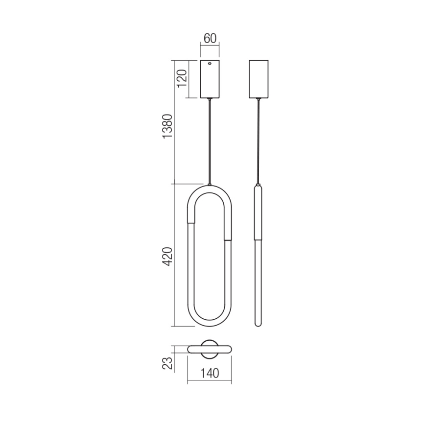 Redo 01-3183 - Светодиодная подвесная люстра с регулированием яркости LATIUM LED/9W/230V латунь