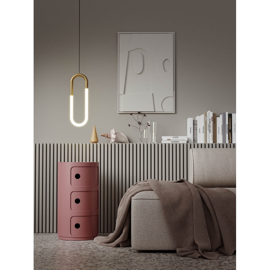 Redo 01-3183 - Світлодіодна підвісна люстра з регулюванням яскравості LATIUM LED/9W/230V латунь