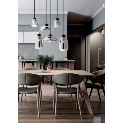 Redo 01-3196 - Підвісна люстра LUKE 1xE27/42W/230V діаметр 17 см чорний