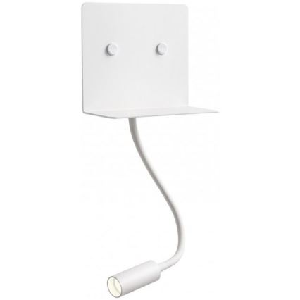 Redo 01-3210 - Світлодіодний настінний світильник з гнучкою лампою MOKA LED/6W + LED/3W/230V USB CRI90 білий