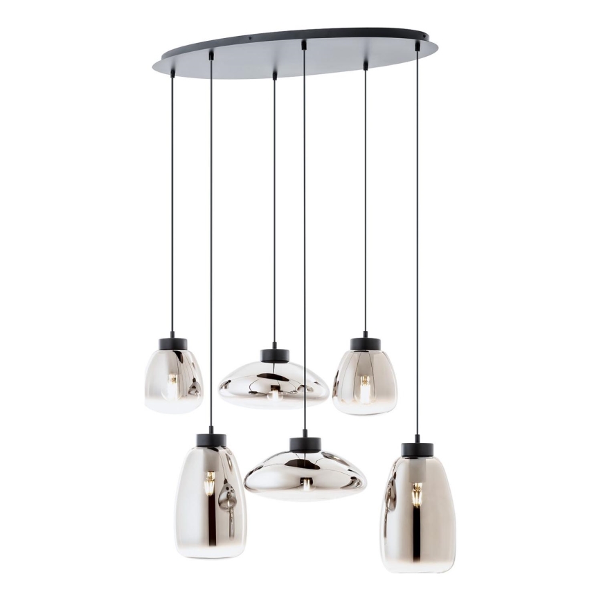 Redo 01-3212 - Підвісна люстра LUKE 6xE27/42W/230V чорний