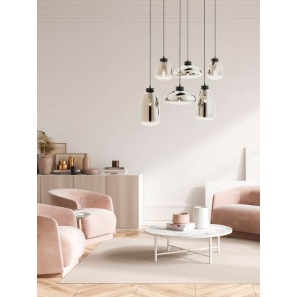 Redo 01-3212 - Підвісна люстра LUKE 6xE27/42W/230V чорний