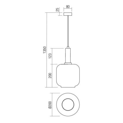 Redo 01-3213 - Подвесная люстра BRINA 1xE27/23W/230V