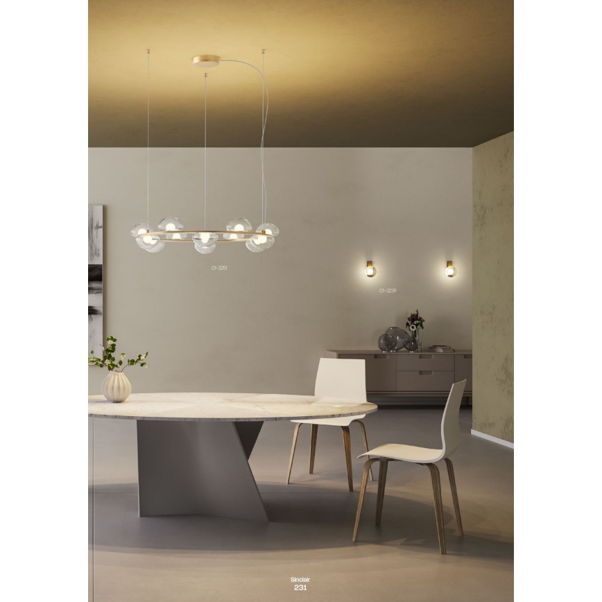 Redo 01-3239 - Світлодіодний настінний світильник SINCLAIR LED/6,5W/230V CRI 93 IP21 золотий