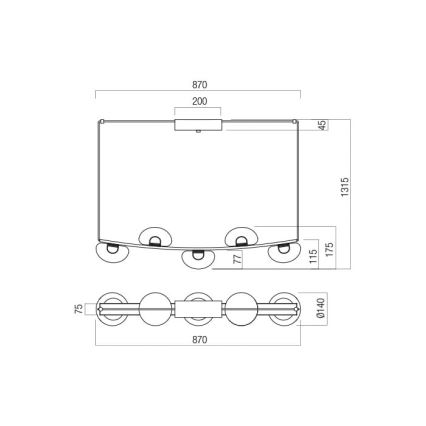 Redo 01-3243 - Світлодіодна підвісна люстра з регулюванням яскравості SINCLAIR LED/35W/230V CRI 93 IP21 золотий