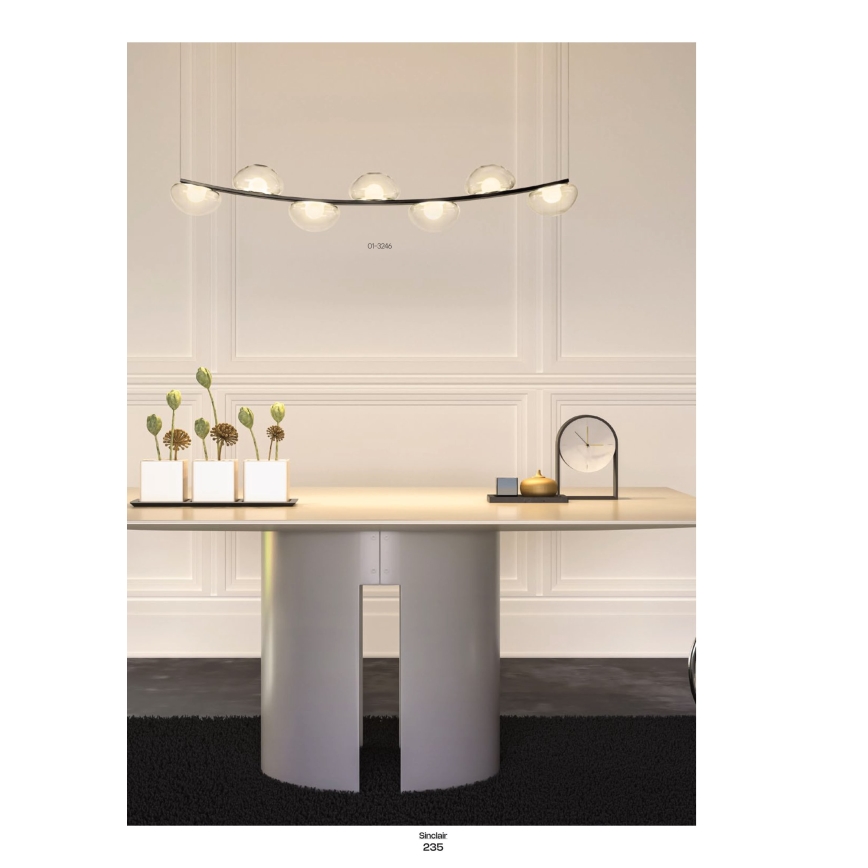 Redo 01-3244 - Світлодіодна підвісна люстра з регулюванням яскравості SINCLAIR LED/35W/230V CRI 93 IP21 чорний