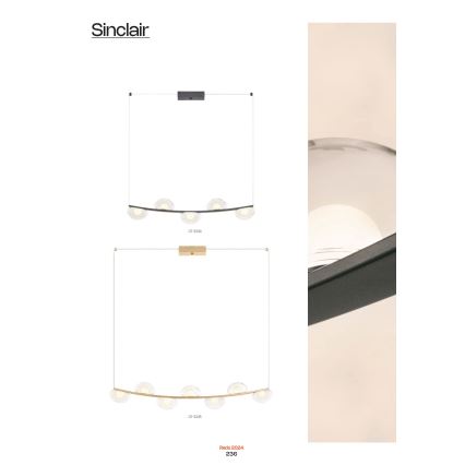 Redo 01-3244 - Світлодіодна підвісна люстра з регулюванням яскравості SINCLAIR LED/35W/230V CRI 93 IP21 чорний