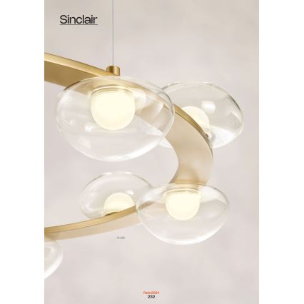 Redo 01-3247- Світлодіодна підвісна люстра з регулюванням яскравості SINCLAIR LED/37,2W/230V CRI 93 IP21 золотий