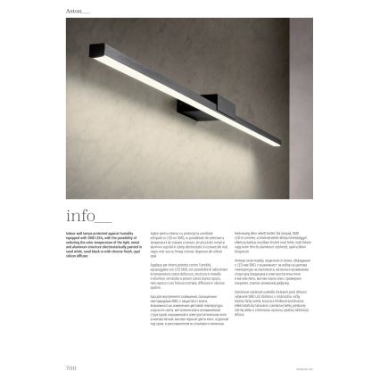 Redo 01-3268 - LED Підсвітка для дзеркала для ванної ASTON LED/12W/230V 60 см CRI 90 IP44 білий