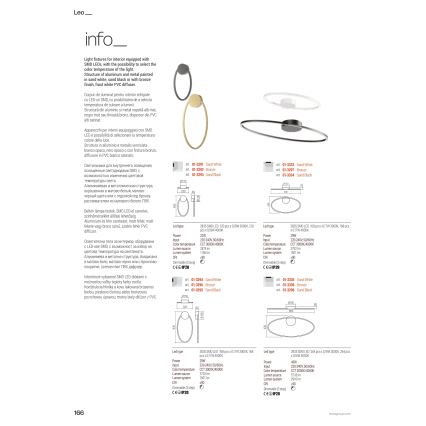 Redo 01-3338 - LED диммируемая люстра на тросе LEO LED/48W/230V 3000/4000K CRI 90 40x95 cm бронзовая