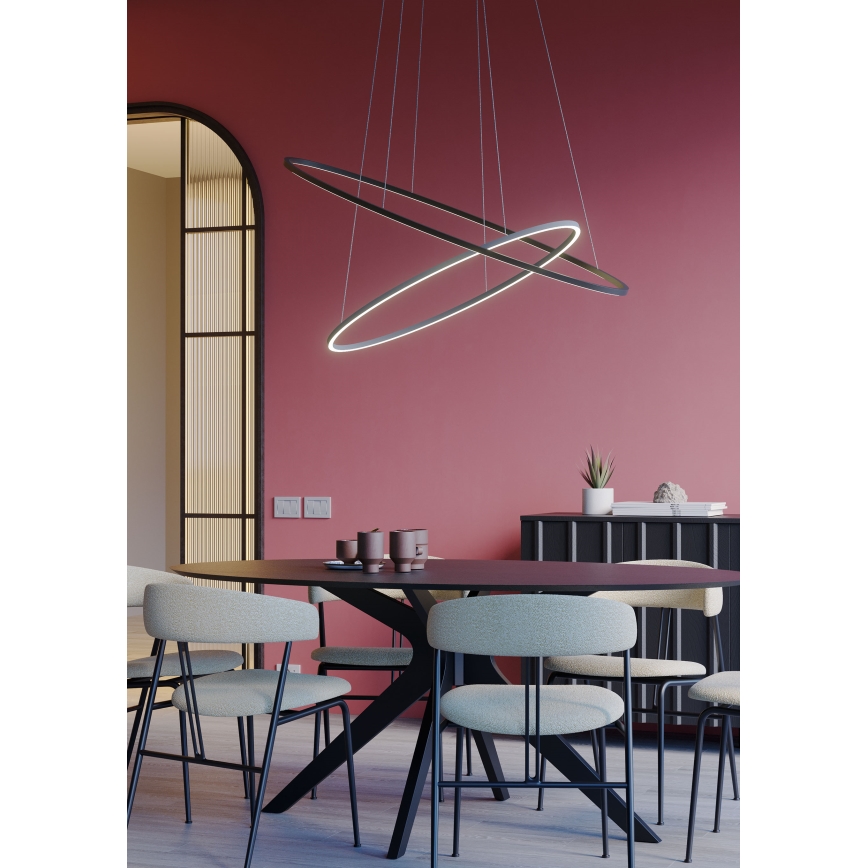 Redo 01-3339 - диммируемая LED-люстра на тросе LEO LED/48W/230V 3000/4000K CRI 90 40x95 cm черный