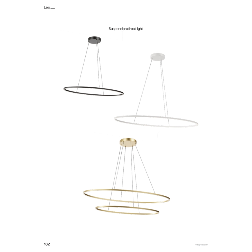 Redo 01-3339 - диммируемый LED-подвесной светильник на тросе LEO LED/48W/230V 3000/4000K CRI 90 черный