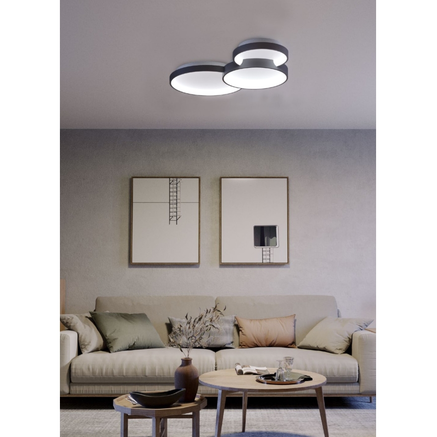 Redo 01-3375 - Светодиодный потолочный светильник с регулированием яркости COMBI LED/72W/230V 3000/4000/6000K CRI98 черный