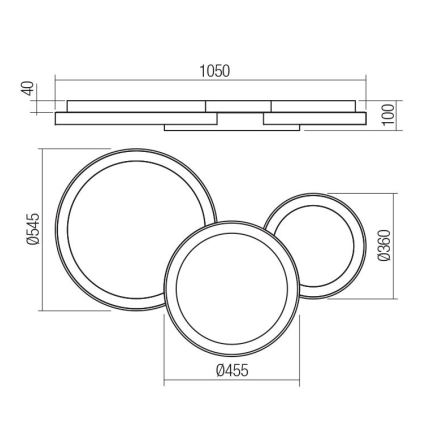 Redo 01-3375 - Светодиодный потолочный светильник с регулированием яркости COMBI LED/72W/230V 3000/4000/6000K CRI98 черный
