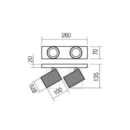 Redo 01-3403 - Точечный светильник DELPHI 2xGU10/7W/230V черный