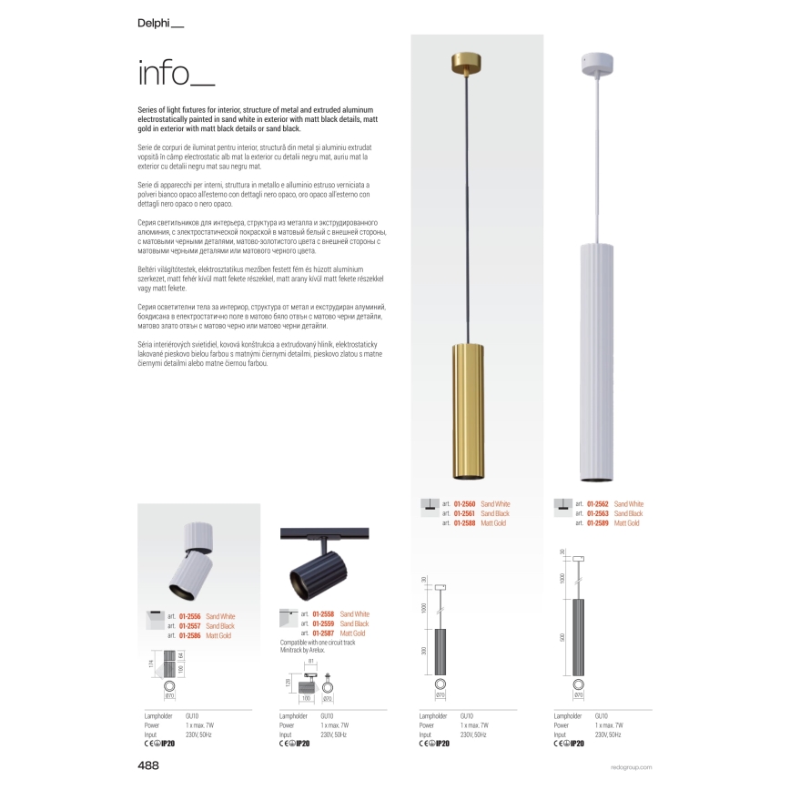 Redo 01-3403 - Точечный светильник DELPHI 2xGU10/7W/230V черный