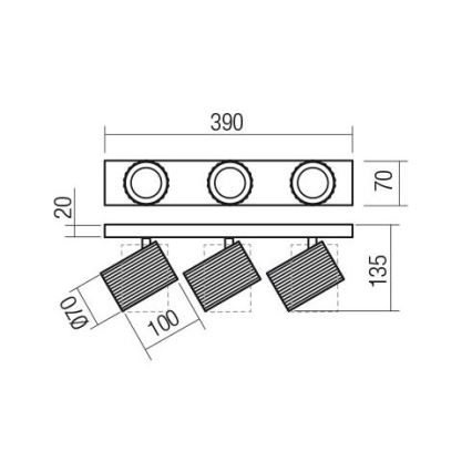 Redo 01-3405 - Точечный светильник DELPHI 3xGU10/7W/230V золотой