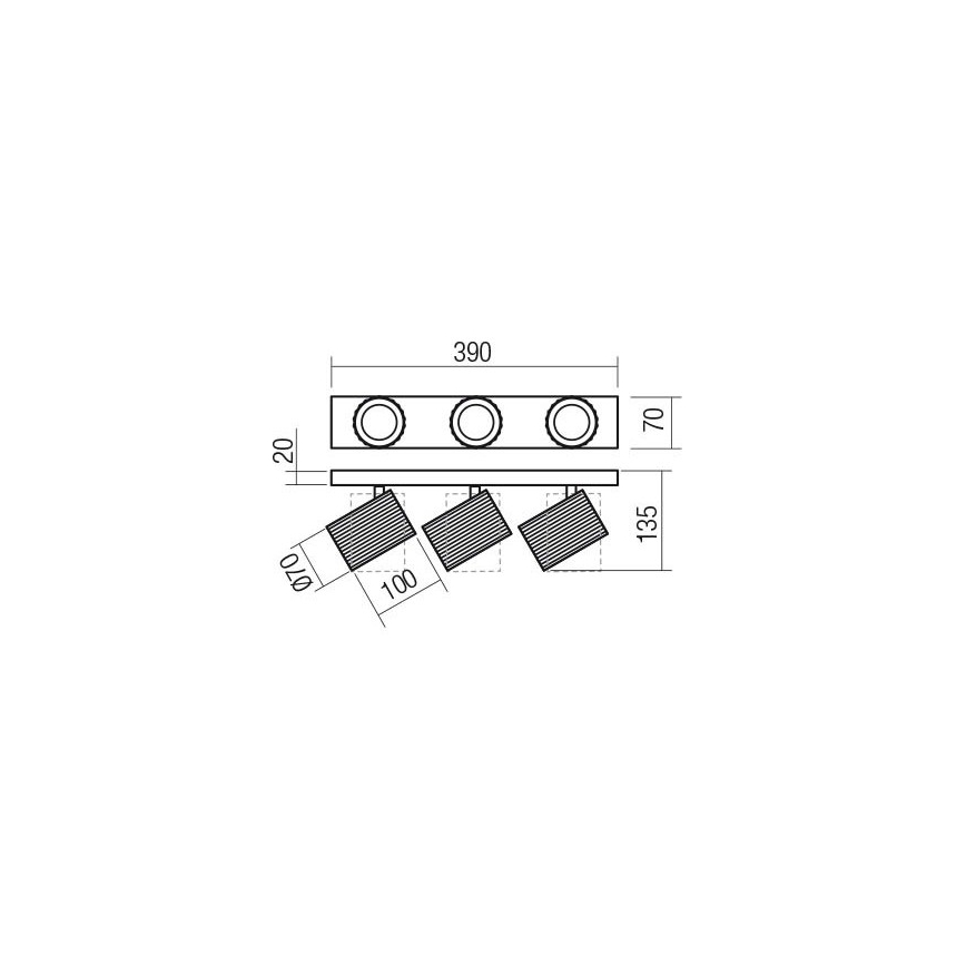 Redo 01-3405 - Точечный светильник DELPHI 3xGU10/7W/230V золотой