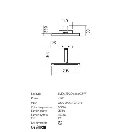 Redo 01-3469 - LED підсвітка картин IKON LED/7,3W/230V 29,5 см CRI 92 чорний