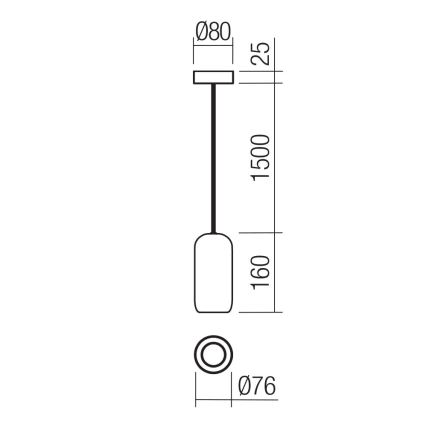 Redo 01-3474 - Подвесная люстра BOOM 1xGU10/10W/230V диаметр 7,6 см черный