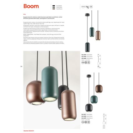 Redo 01-3480 - Подвесная люстра BOOM 3xGU10/10W/230V диаметр 33 см черный/зеленый/коричневый