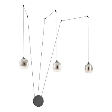 Redo 01-3485 - Диммируемый светодиодный настенный светильник KHADI 3xLED/5,5W/230V CRI 90 Ø 12 см черный/дымчатый