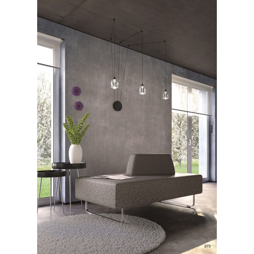 Redo 01-3485 - Світлодіодний настінний світильник KHADI з регульованою яскравістю, 3xLED/5,5W/230V, CRI 90, діаметр 12 см, чорний/димчастий