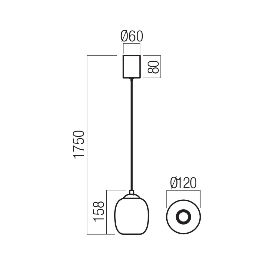 Redo 01-3486 - Подвесной светильник на тросе KHADI LED/6W/230V CRI 90 Ø 12 см черный/дымчатый