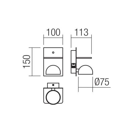 Redo 01-3491 - Світлодіодний настінний точковий світильник SEIBI LED/7W/230V USB CRI 90 білий