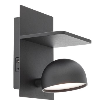 Redo 01-3491 - Світлодіодний настінний точковий світильник SEIBI LED/7W/230V USB CRI 90 чорний