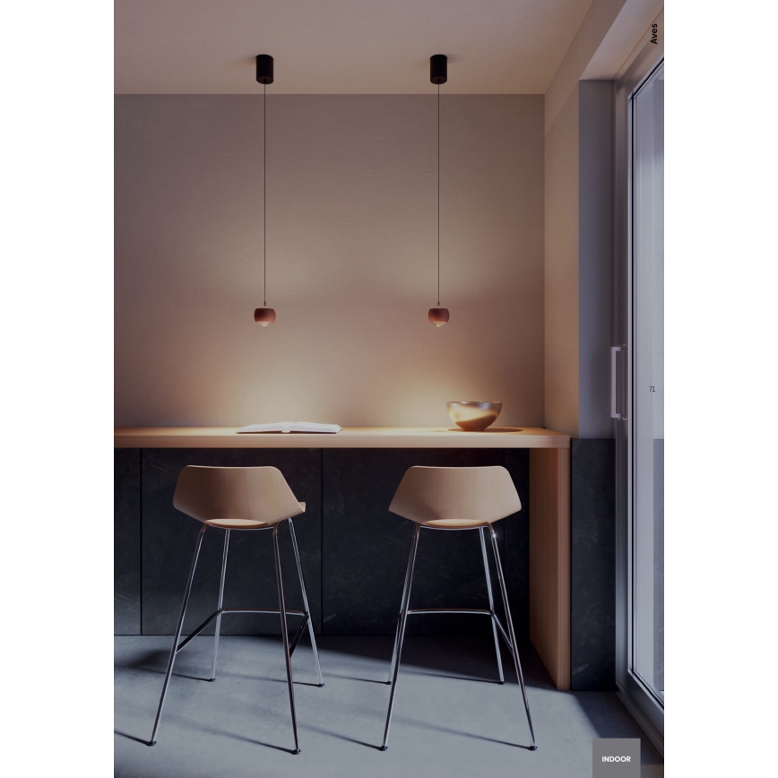 Redo 01-3547 - Світлодіодна підвісна люстра AVES LED/12W/230V діаметр 9,6 см CRI 90 золотий