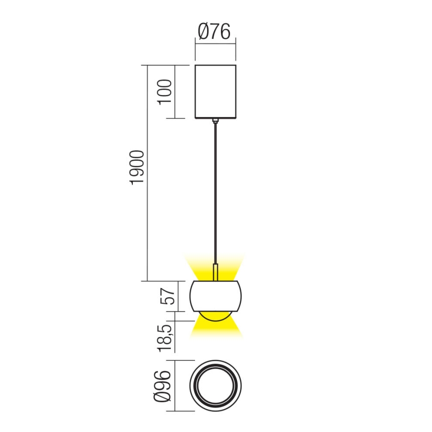 Redo 01-3547 - Світлодіодна підвісна люстра AVES LED/12W/230V діаметр 9,6 см CRI 90 золотий