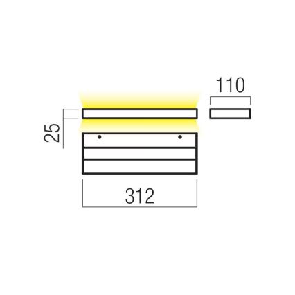 Redo 01-3553 - Светодиодный настенный светильник SEED LED/15W/230V черный