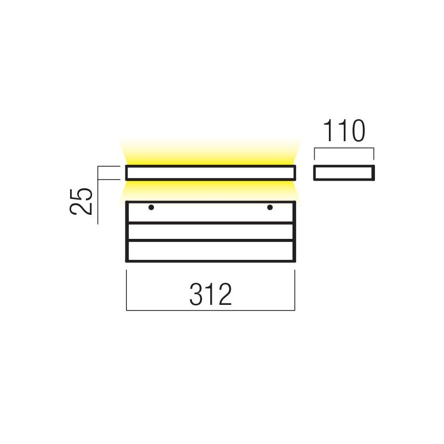Redo 01-3553 - Светодиодный настенный светильник SEED LED/15W/230V черный