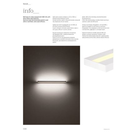 Redo 01-3555 - Світлодіодний настінний світильник SEED LED/30W/230V чорний