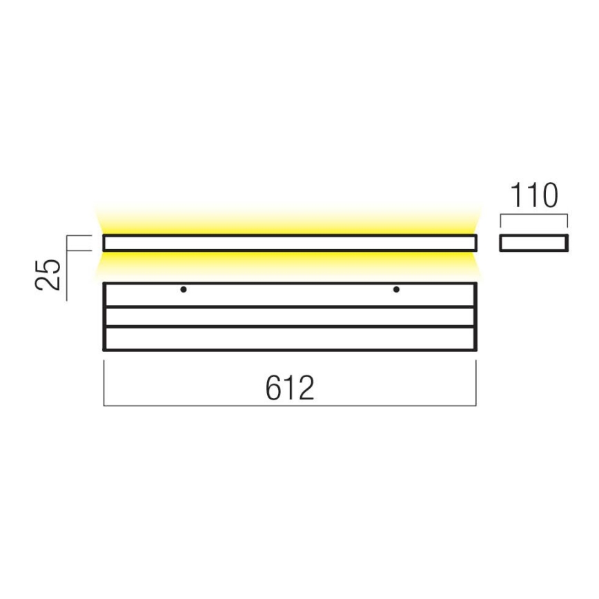 Redo 01-3555 - Світлодіодний настінний світильник SEED LED/30W/230V чорний