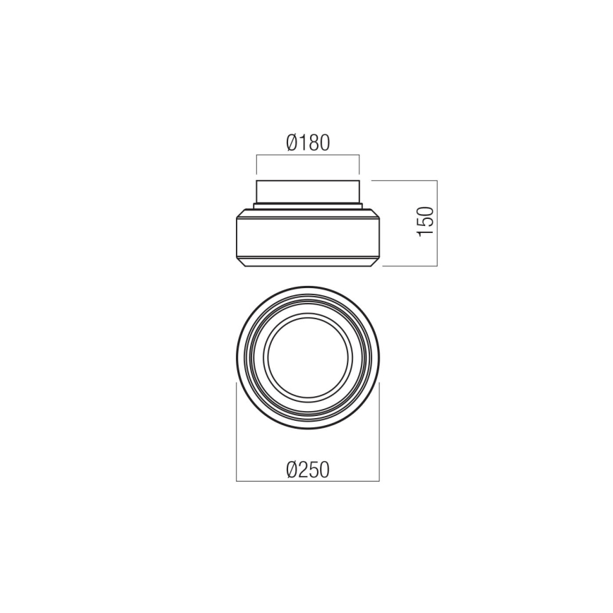 Redo 01-3588 - Стельовий LED світильник SOLERA LED/18W/230V діаметр 25 см CRI 93 3000/4000K сірий