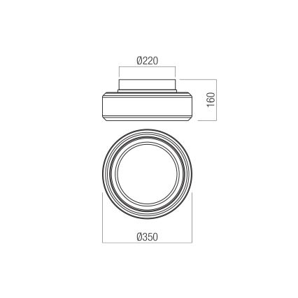Redo 01-3589 - Стельовий LED світильник SOLERA LED/24W/230V діаметр 35 см CRI 93 3000/4000K сірий