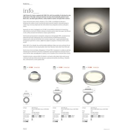 Redo 01-3590 - Стельовий LED світильник SOLERA LED/36W/230V діаметр 45 см CRI 93 3000/4000K сірий