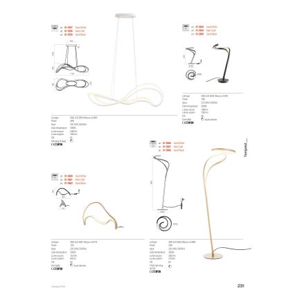 Redo 01-3599 - Диммируемая LED-люстра на тросе TEMPEST LED/58W/230V чёрная