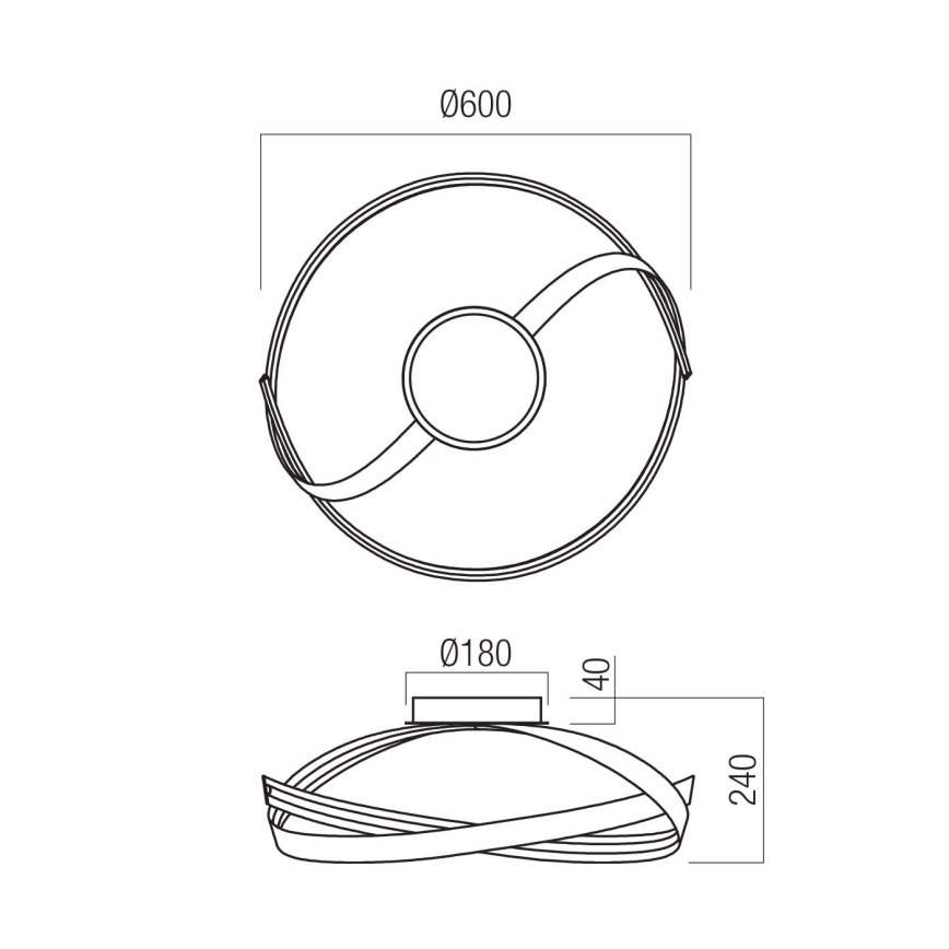Redo 01-3614 - LED диммируемый потолочный светильник IMPULS LED/34W/230V диаметр 60 см чёрный