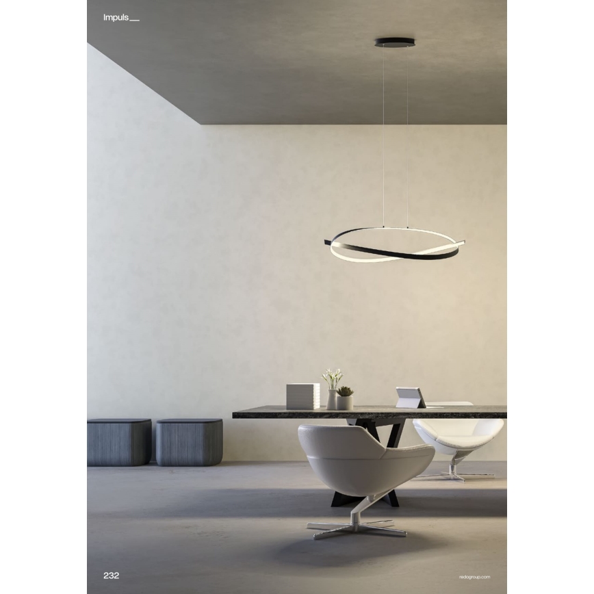 Redo 01-3617 - LED диммируемая подвесная люстра на тросе IMPULS LED/38W/230V черная