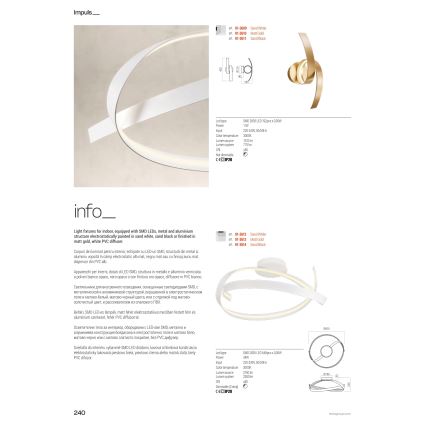 Redo 01-3617 - Підвісна LED-люстра на тросі IMPULS LED/38W/230V, чорна, з регулюванням яскравості