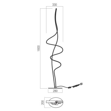 Redo 01-3625 - Диммируемая напольная лампа IMPULS LED/36 Вт/230 В золотая
