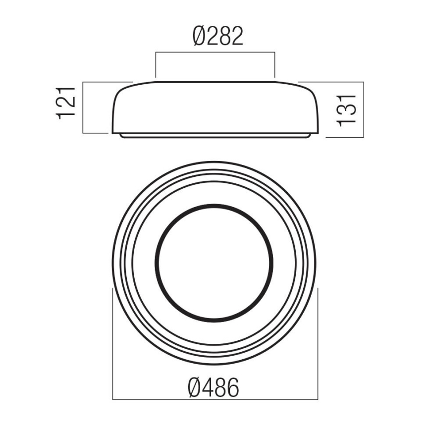 Redo 01-3722 - Потолочный светильник LED (DIP LED) 30 Вт/230 В 2700/3000/4000/5000/6500 К CRI 90 Ø 48,6 см чёрный