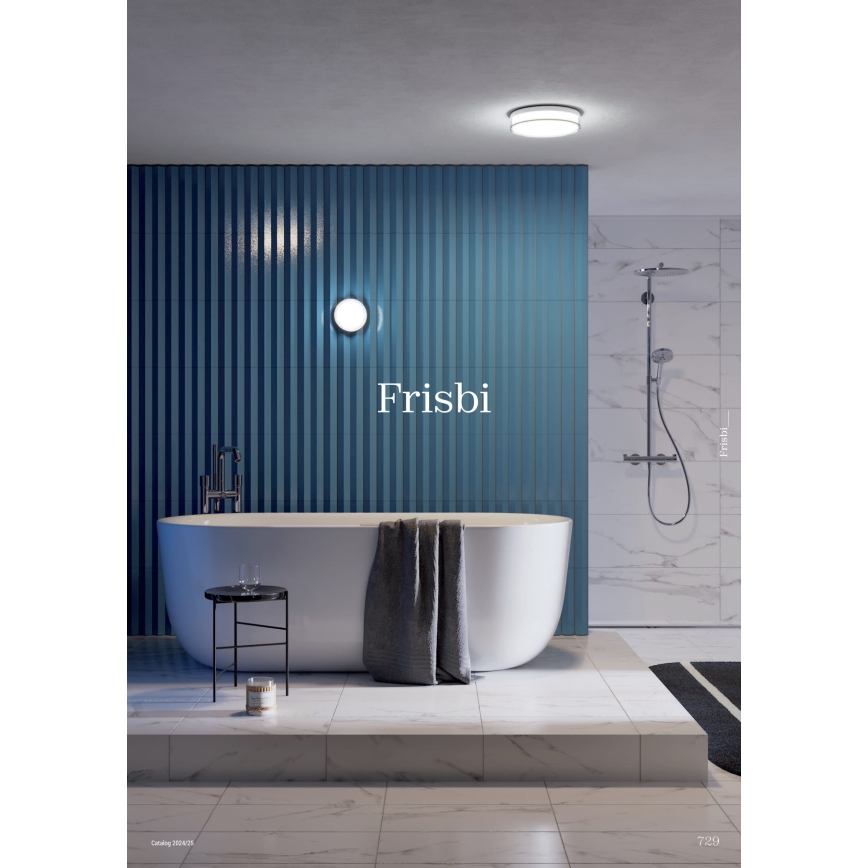 Redo 01-3731 - Светодиодный потолочный светильник для ванной комнаты FRISBI LED/12W/230V диам. 23 см CRI 90 3000/4000K IP44 белый
