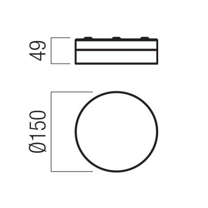 Redo 01-3733 - Світлодіодний стельовий світильник для ванної кімнати FRISBI LED/8W/230V діаметр 15 см CRI 90 IP44 чорний