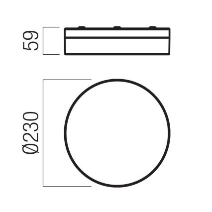 Redo 01-3735 - Світлодіодний стельовий світильник для ванної кімнати FRISBI LED/12W/230V діаметр 23 см CRI 90 3000/4000K IP44 чорний